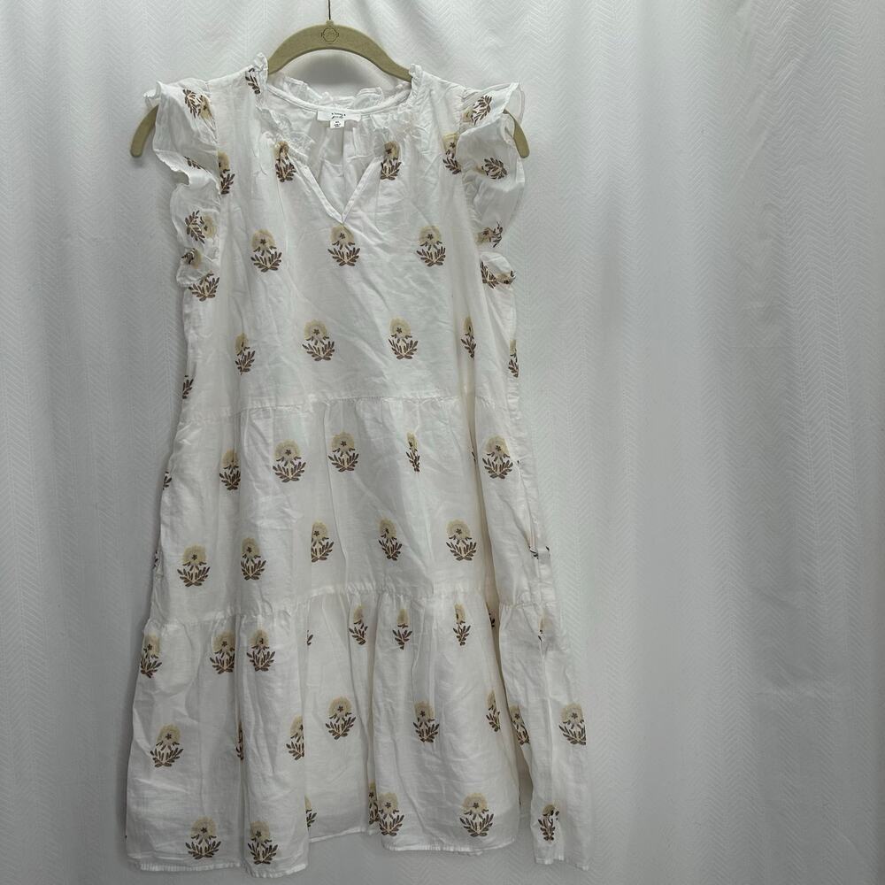 A loves A girls white floral dress XL short ruffle sleeves sundress